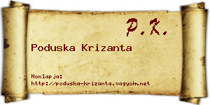 Poduska Krizanta névjegykártya